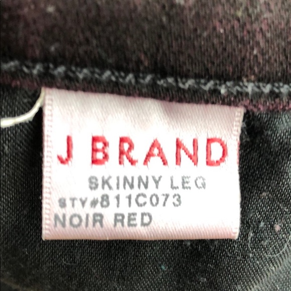 J Brand Noir Red Skinny Jeans - Picture 5 of 6